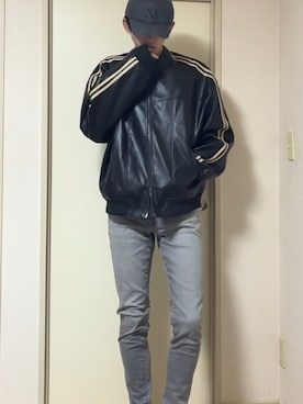 「アイテム（キャップ）」を使った、ænsk(🇰🇷fashion) さん（メンズ・183cm）の冬コーディネート