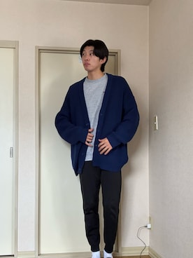 「アイテム（カーディガン/ボレロ）」を使った、ænsk(🇰🇷fashion) さん（メンズ・183cm）の秋コーディネート