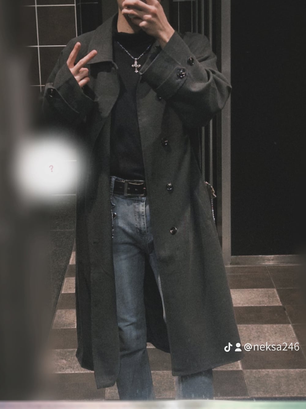 「今日のコーデ、下北沢、タートルネック、プチプラ、韓国ファッション、ロングコート、サイドジップ、冬コーデ、キレイめ、メンズコーデ、休日スタイル、ZARA、CLEL、UNIQLO」｜「ZARAのアイテム（デニムパンツ、ブルー系）」を使った、ænsk (相互ﾌｫﾛｰ🉑)さん（メンズ・183cm）の春コーディネートの1枚目の写真