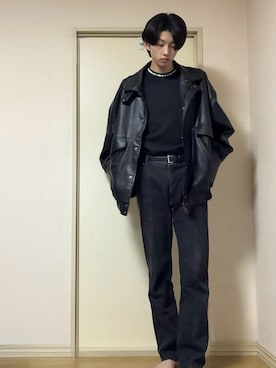 「アイテム（スウェット）」を使った、ænsk(🇰🇷fashion) さん（メンズ・183cm）の冬コーディネート