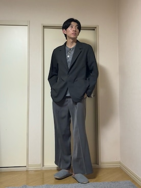 「アイテム（テーラードジャケット）」を使った、ænsk(🇰🇷fashion) さん（メンズ・183cm・20代）の秋コーディネート