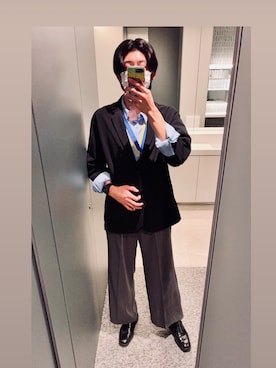 「アイテム（テーラードジャケット）」を使った、ænsk(🇰🇷fashion) さん（メンズ・183cm）の秋コーディネート