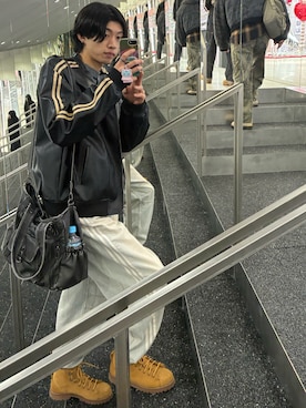 「アイテム（帽子）」を使った、ænsk(🇰🇷fashion) さん（メンズ・183cm）の秋コーディネート