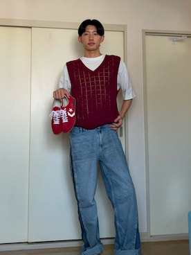 「アイテム（ベスト）」を使った、ænsk(🇰🇷fashion) さん（メンズ・183cm・20代）の秋コーディネート