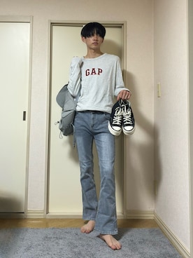 「GAP（ギャップ）のアイテム」を使った、ænsk(🇰🇷fashion) さん（メンズ・183cm）の春コーディネート