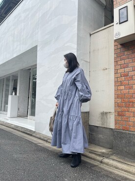 「チドリ柄」｜「アイテム（ワンピース/ドレス）」を使った、mihiroさん（レディース・152cm）の秋コーディネート