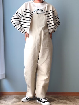 「コンバース ハイカット」｜「アイテム（オールインワン・サロペット）」を使った、 mayaさん（レディース・165cm）の春コーディネート