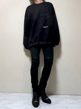 「SHAREEF（シャリーフ）のアイテム（スウェット）」を使った、東さん（メンズ・164cm）の秋コーディネート