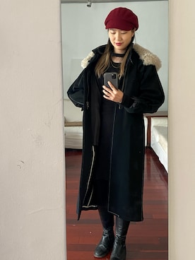 「Yohji Yamamoto（ヨウジヤマモト）のアイテム（ピーコート）」を使った、キャンディー 🍬さん（レディース・167cm）の冬コーディネート