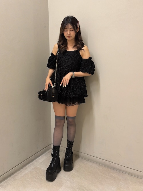 セール】【Black Ribbon Collection】バックリボンミニワンピース