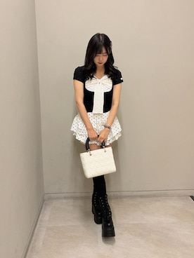 「one after another NICE CLAUP(ワンアフターアナザーナイスクラップ)のスタイルアップフレアスカパン(Skirt、その他)」を使った、Rio【 骨スト / ブルベ夏 】さん(レディース・163cm)の夏コーディネート
