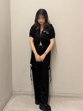 「one after another NICE CLAUP(ワンアフターアナザーナイスクラップ)の【セットアップ可能】【SMサイズ展開あり】サイドカットリボンスウェットパンツ(スウェットパンツ、ピンク系)」を使った、Rio【 骨スト / ブルベ夏 】さん(レディース・163cm)の春コーディネート