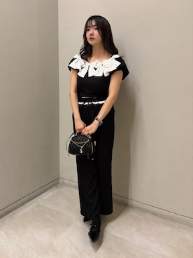 「one after another NICE CLAUP(ワンアフターアナザーナイスクラップ)の【Black Ribbon Collection】リボンブラウス(シャツ/ブラウス、グレー系)」を使った、Rio【 骨スト / ブルベ夏 】さん(レディース・163cm)の春コーディネート