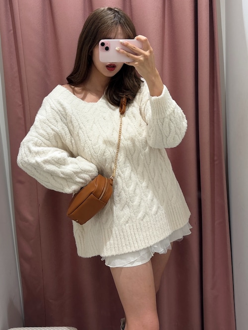 セール】ケーブルニットチュニック（ニット/セーター）｜one after