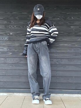 「韓国好きな人と繋がりたい」｜「アイテム（キャップ）」を使った、yummmm.02さん（レディース・159cm）の秋コーディネート