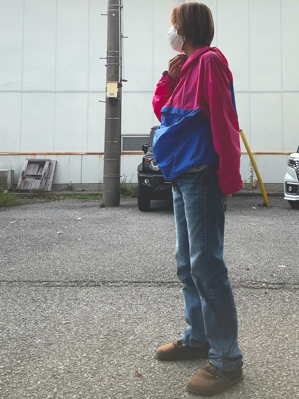 「古着MIX、リーバイス501、ビルケンシュトック　モンタナ、高身長、50代コーデ」｜「patagoniaのアイテム（ナイロンジャケット、その他）」を使った、Hana0321さん（レディース・170cm）の秋コーディネートの1枚目の写真