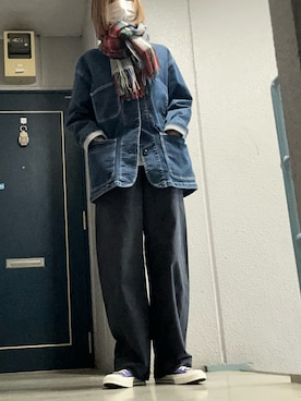 「アイテム（カバーオール）」を使った、Hana0321さん（レディース・170cm）の冬コーディネート