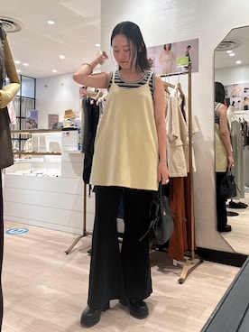 「アイテム（チュニック）」を使った、iwagashira Natsumiさん（レディース・168cm）の夏コーディネート