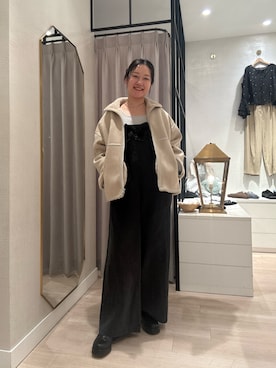 「アイテム（サロペット/オーバーオール）」を使った、iwagashira Natsumiさん（レディース・168cm）の秋コーディネート