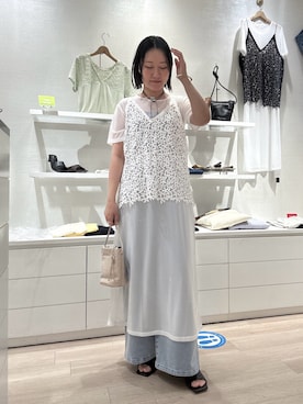 「Omekashi（オメカシ）のアイテム」を使った、iwagashira Natsumiさん（レディース・168cm）の春コーディネート