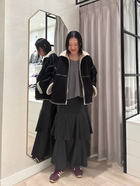 「アイテム（その他アウター）」を使った、iwagashira Natsumiさん（レディース・168cm・30代）の冬コーディネート