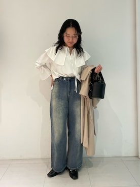 「Omekashi（オメカシ）のアイテム（ジャケット/アウター）」を使った、iwagashira Natsumiさん（レディース・168cm）の冬コーディネート