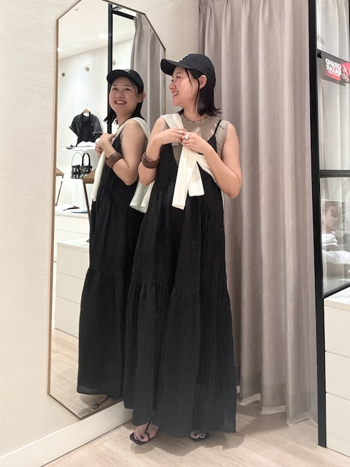 Omekashi ディープネックキャミワンピース ブラウン サイズ38 タグ付き Omekashi ディープネックキャミワンピース ブラウン サイズ38