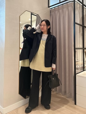 「アイテム（チュニック）」を使った、iwagashira Natsumiさん（レディース・168cm）の秋コーディネート