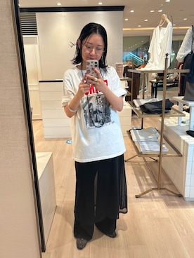 「アイテム（スラックス）」を使った、iwagashira Natsumiさん（レディース・168cm）の秋コーディネート