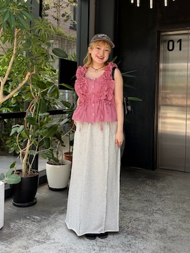 「w closet（ダブルクローゼット）のアイテム（帽子）」を使った、rimi_wcloさん（レディース・164cm）の春コーディネート