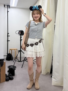 「w closet（ダブルクローゼット）のアイテム（その他パンツ）」を使った、rimi_wcloさん（レディース・164cm）の夏コーディネート