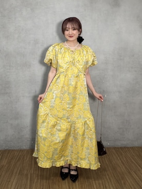 「w closet（ダブルクローゼット）のスタッズチュールミュール（サンダル、ブラック系）」を使った、rimi_wcloさん（レディース・164cm）の夏コーディネート