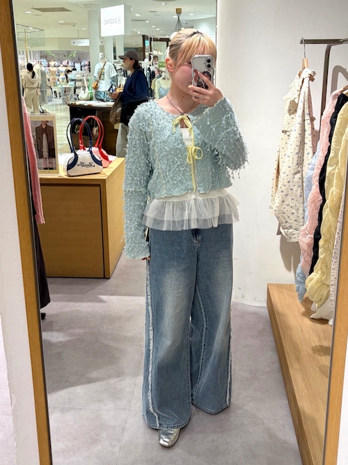カップ付き/3色展開】チュールフリルキャミ（キャミソール）｜w closet