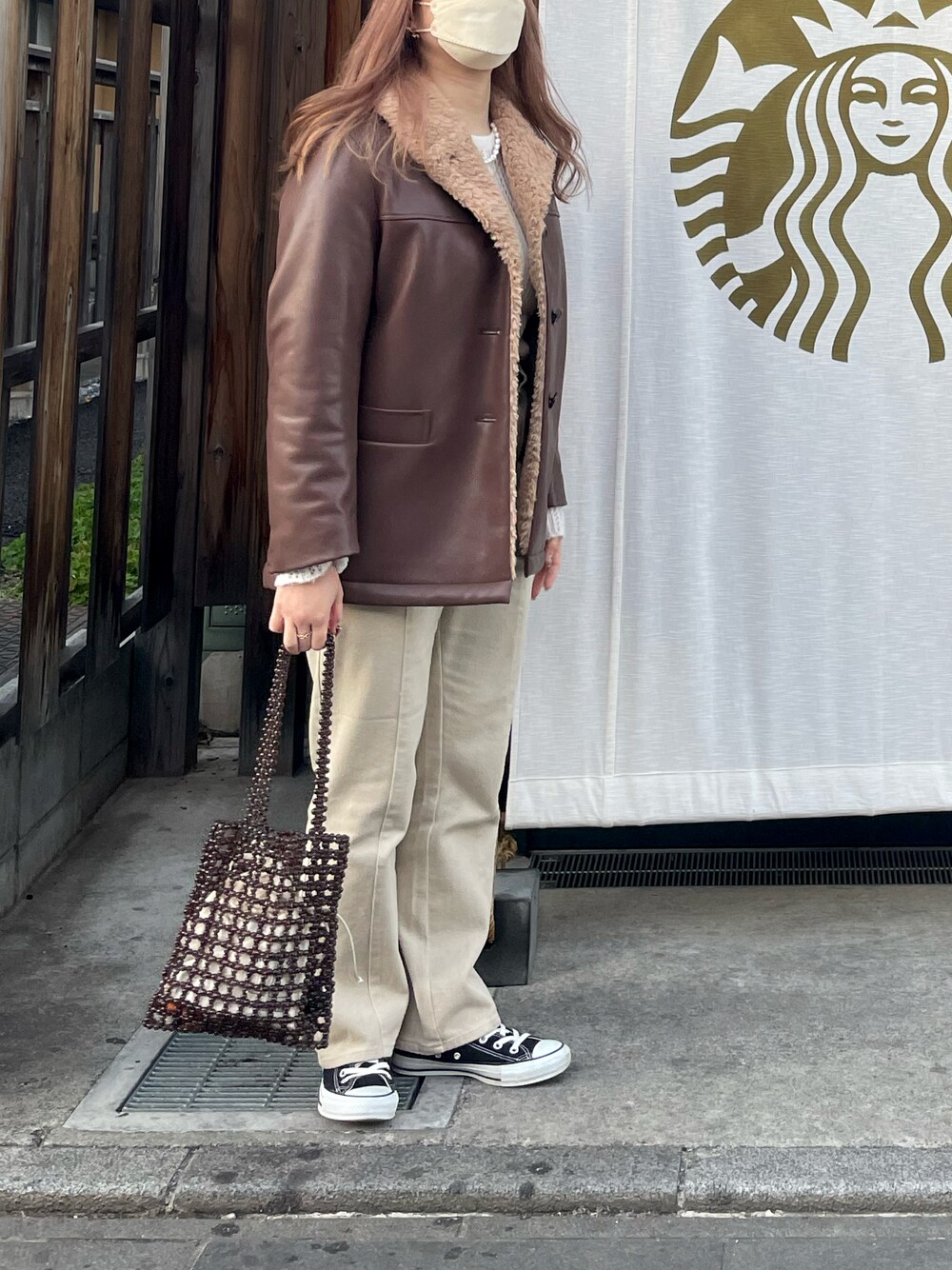 「カジュアルコーデ、秋冬コーデ、川越」｜「UNIQLOのアイテム（ジャケット/アウター、ブラウン系）」を使った、manaさん（レディース・157cm）の冬コーディネートの1枚目の写真