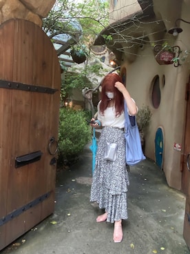 「花柄スカート」｜manaさん（レディース・157cm・10代）の夏コーディネート
