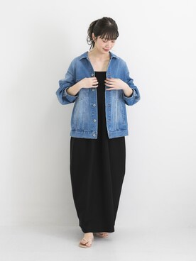 「URBAN RESEARCH Sonny Label（アーバンリサーチサニーレーベル）のアイテム（デニムジャケット）」を使った、yukaさん（レディース・165cm）の冬コーディネート