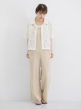 「SonnyLabel」｜「アイテム（サロペット/オーバーオール）」を使った、yukaさん（レディース・165cm）の夏コーディネート