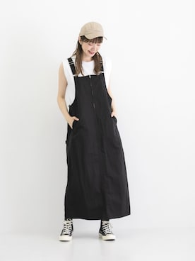 「URBAN RESEARCH Sonny Label（アーバンリサーチサニーレーベル）のアイテム（ジャンパースカート）」を使った、yukaさん（レディース・165cm）の夏コーディネート