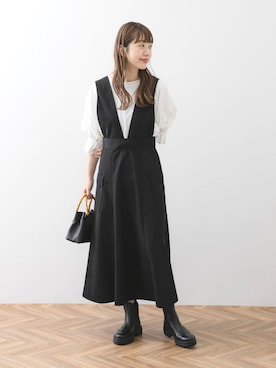 「URBAN RESEARCH Sonny Label（アーバンリサーチサニーレーベル）のアイテム（ジャンパースカート）」を使った、yukaさん（レディース・165cm）の夏コーディネート