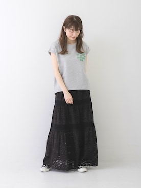 「SonnyLabel」｜「アイテム（スウェット）」を使った、yukaさん（レディース・165cm）の春コーディネート