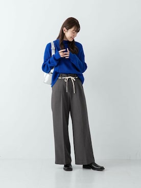 「冬の差し色コーデ」｜yukaさん（レディース・165cm）の冬コーディネート