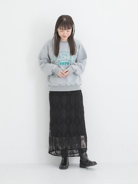 「SonnyLabel」｜「アイテム（スウェット）」を使った、yukaさん（レディース・165cm）の秋コーディネート