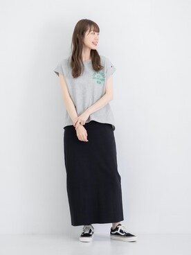 「SonnyLabel」｜「アイテム（スウェット）」を使った、yukaさん（レディース・165cm）の夏コーディネート