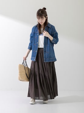 「URBAN RESEARCH Sonny Label（アーバンリサーチサニーレーベル）のアイテム（デニムジャケット）」を使った、yukaさん（レディース・165cm）の春コーディネート