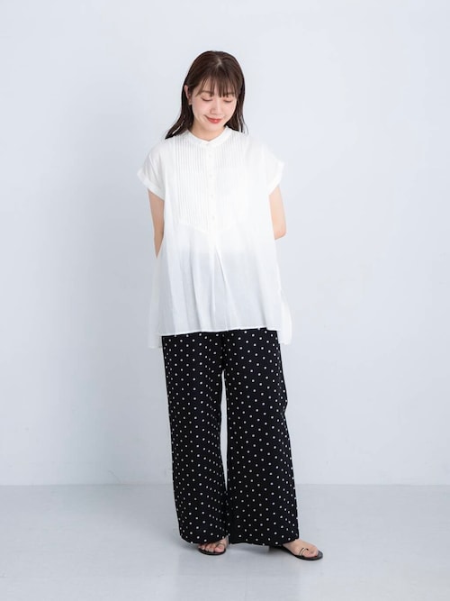 エアリーコットンピンタックドレスシャツ