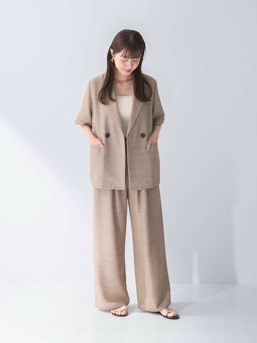新品 完売色 LOUNGEDRESS メッシュハーフスリーブジャケット ベージュ メッシュハーフスリーブジャケット | LOUNGEDRESS(ラウンジ
