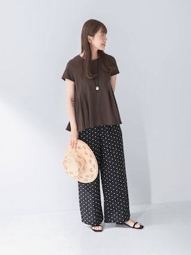 「きれいめ派カットソー」｜「アイテム（パンツ）」を使った、yukaさん（レディース・165cm）の夏コーディネート