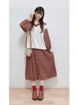 「ケーブルニット」｜「アイテム（ラッピングキット）」を使った、Gilda♡ᵕ̈*⑅さん（レディース・163cm）の秋コーディネート