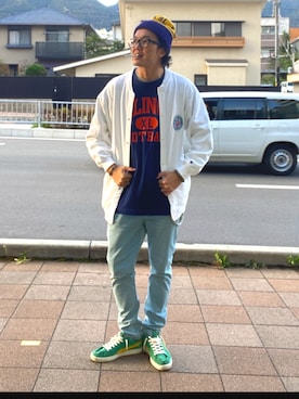 「スウェットコーデ」｜「アイテム（ニットキャップ/ビーニー）」を使った、tsutomuneさん（メンズ・180cm）の秋コーディネート