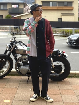 「レザーハット」｜tsutomuneさん（メンズ・180cm）の春コーディネート